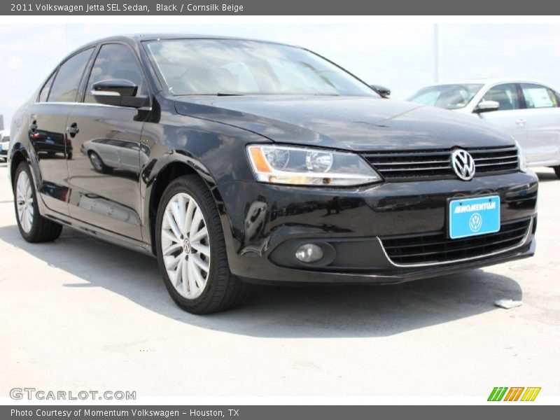 Black / Cornsilk Beige 2011 Volkswagen Jetta SEL Sedan