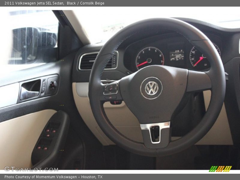 Black / Cornsilk Beige 2011 Volkswagen Jetta SEL Sedan