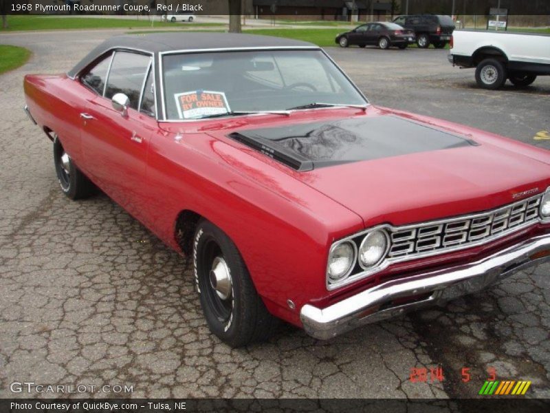 Red / Black 1968 Plymouth Roadrunner Coupe