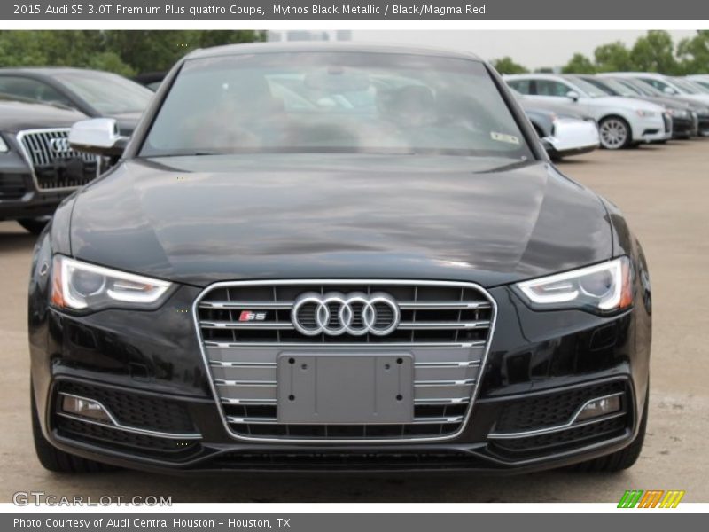Mythos Black Metallic / Black/Magma Red 2015 Audi S5 3.0T Premium Plus quattro Coupe