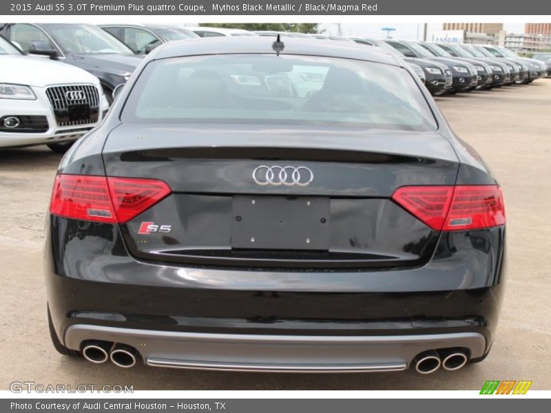 Mythos Black Metallic / Black/Magma Red 2015 Audi S5 3.0T Premium Plus quattro Coupe