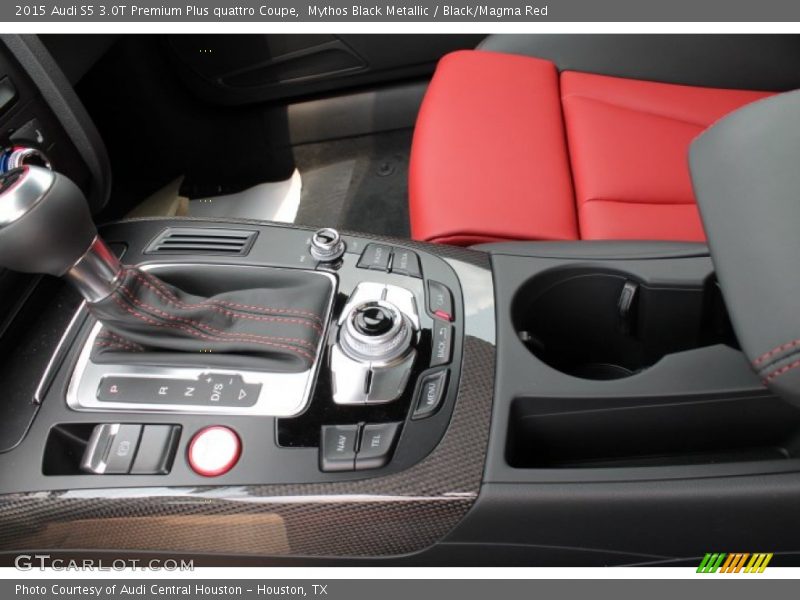 Mythos Black Metallic / Black/Magma Red 2015 Audi S5 3.0T Premium Plus quattro Coupe