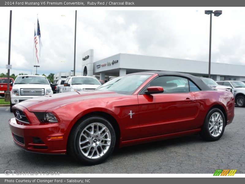 Ruby Red / Charcoal Black 2014 Ford Mustang V6 Premium Convertible