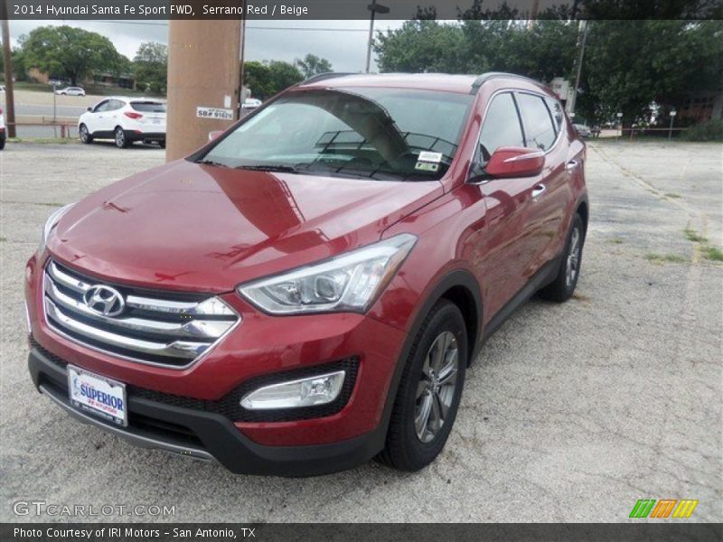 Serrano Red / Beige 2014 Hyundai Santa Fe Sport FWD