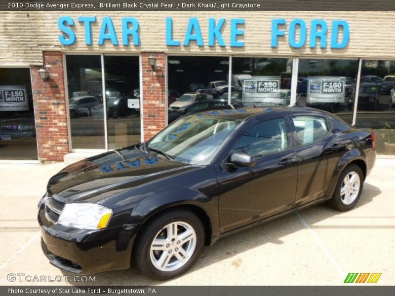 Brilliant Black Crystal Pearl / Dark Khaki/Light Graystone 2010 Dodge Avenger Express