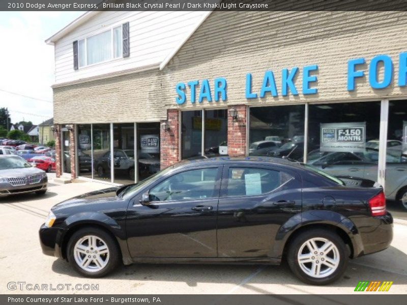 Brilliant Black Crystal Pearl / Dark Khaki/Light Graystone 2010 Dodge Avenger Express