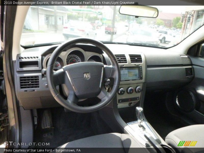 Brilliant Black Crystal Pearl / Dark Khaki/Light Graystone 2010 Dodge Avenger Express