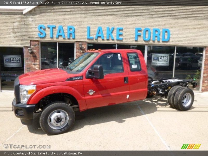 Vermillion Red / Steel 2015 Ford F350 Super Duty XL Super Cab 4x4 Chassis