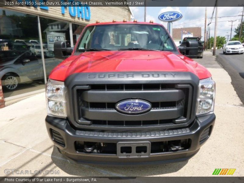 Vermillion Red / Steel 2015 Ford F350 Super Duty XL Super Cab 4x4 Chassis