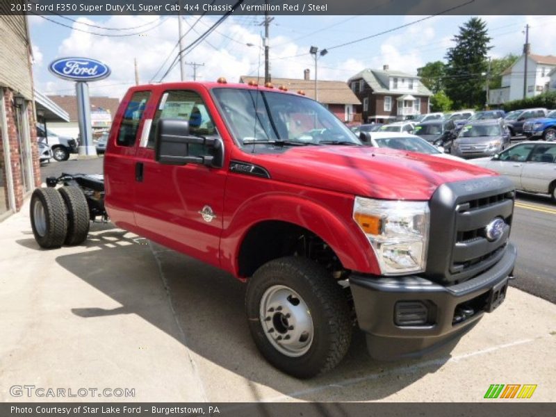 Vermillion Red / Steel 2015 Ford F350 Super Duty XL Super Cab 4x4 Chassis