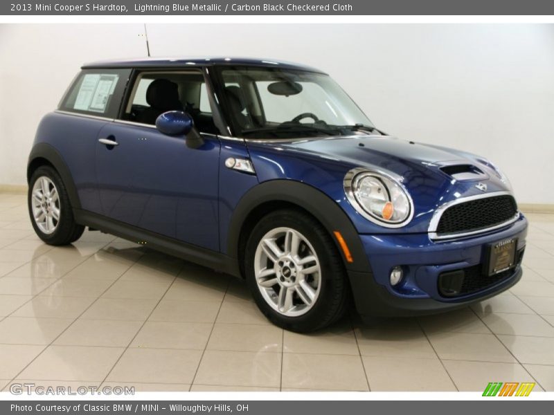 Lightning Blue Metallic / Carbon Black Checkered Cloth 2013 Mini Cooper S Hardtop