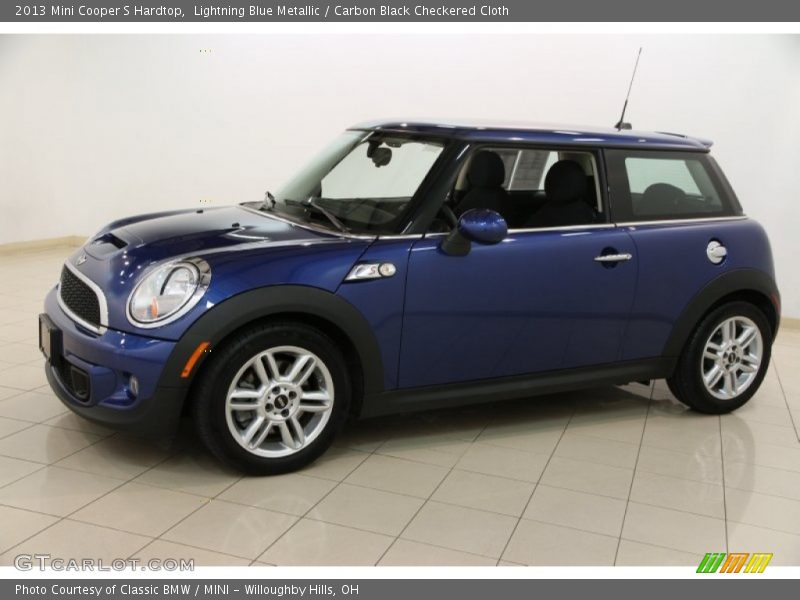 Lightning Blue Metallic / Carbon Black Checkered Cloth 2013 Mini Cooper S Hardtop