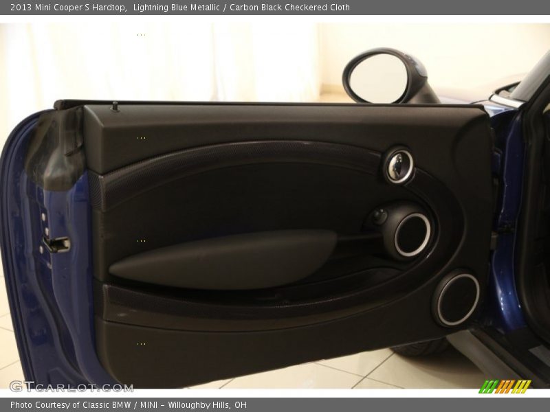 Lightning Blue Metallic / Carbon Black Checkered Cloth 2013 Mini Cooper S Hardtop