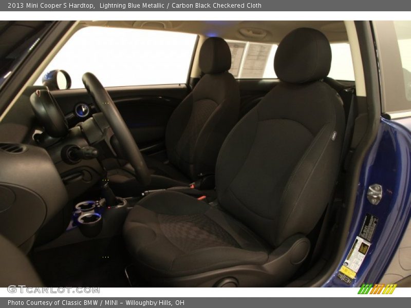 Lightning Blue Metallic / Carbon Black Checkered Cloth 2013 Mini Cooper S Hardtop