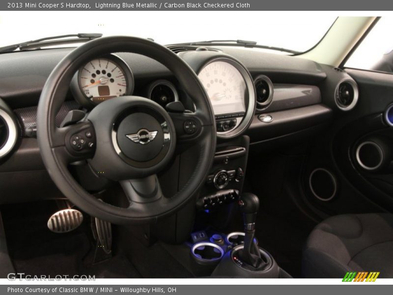 Lightning Blue Metallic / Carbon Black Checkered Cloth 2013 Mini Cooper S Hardtop