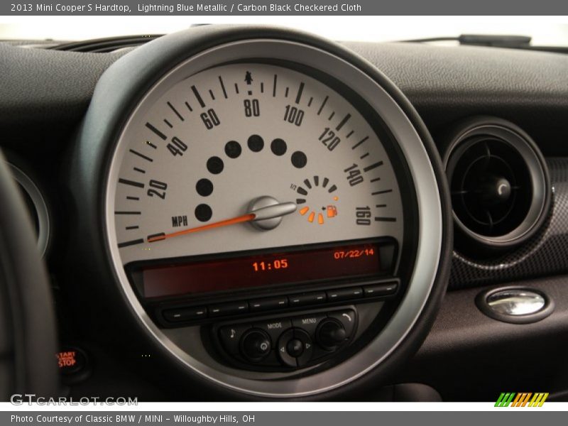 Lightning Blue Metallic / Carbon Black Checkered Cloth 2013 Mini Cooper S Hardtop