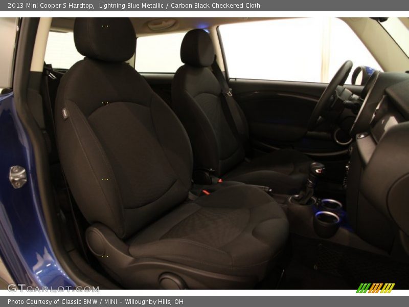Lightning Blue Metallic / Carbon Black Checkered Cloth 2013 Mini Cooper S Hardtop