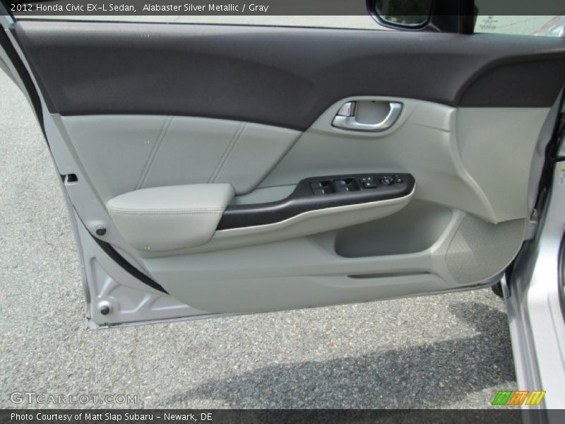 Alabaster Silver Metallic / Gray 2012 Honda Civic EX-L Sedan