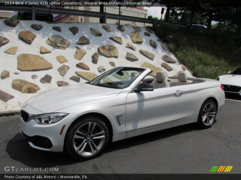 Mineral White Metallic / Venetian Beige 2014 BMW 4 Series 428i xDrive Convertible