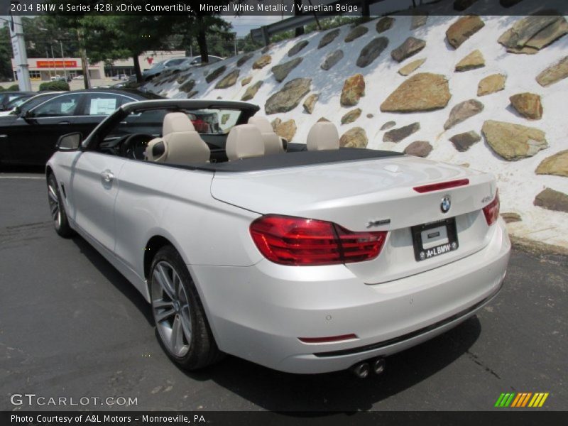 Mineral White Metallic / Venetian Beige 2014 BMW 4 Series 428i xDrive Convertible