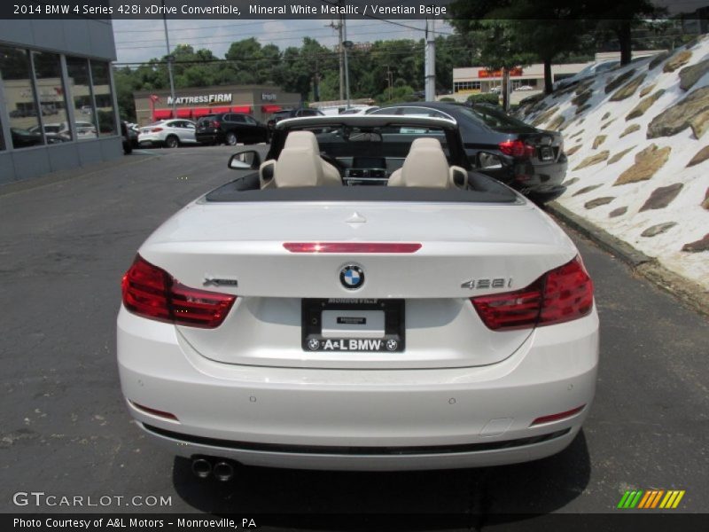 Mineral White Metallic / Venetian Beige 2014 BMW 4 Series 428i xDrive Convertible