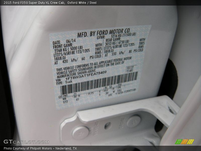 Oxford White / Steel 2015 Ford F350 Super Duty XL Crew Cab