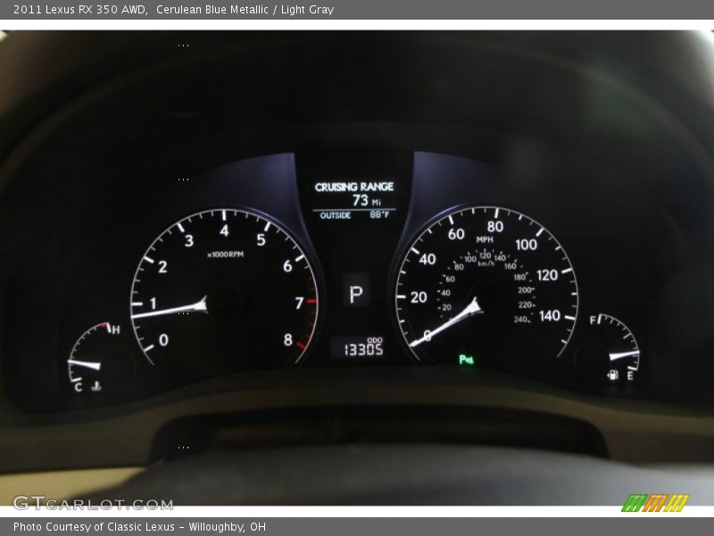Cerulean Blue Metallic / Light Gray 2011 Lexus RX 350 AWD