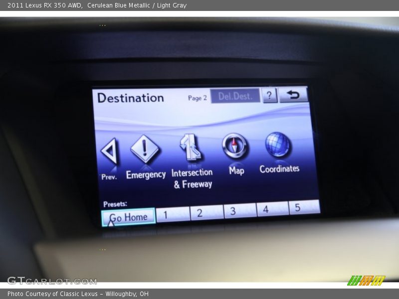 Cerulean Blue Metallic / Light Gray 2011 Lexus RX 350 AWD