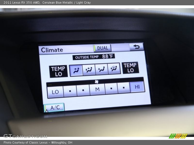 Cerulean Blue Metallic / Light Gray 2011 Lexus RX 350 AWD