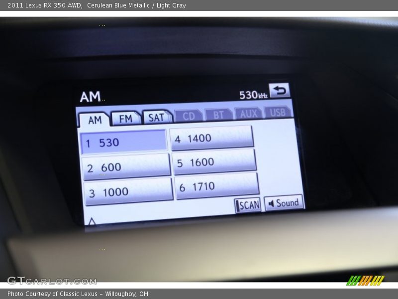 Cerulean Blue Metallic / Light Gray 2011 Lexus RX 350 AWD