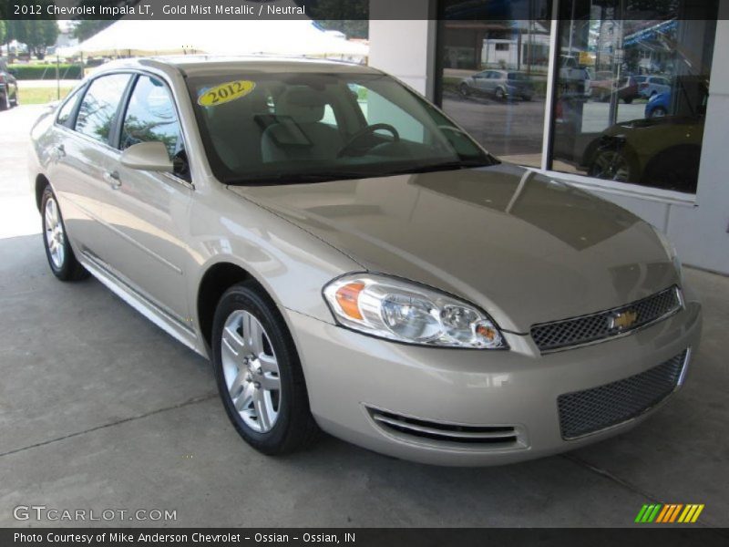 Gold Mist Metallic / Neutral 2012 Chevrolet Impala LT