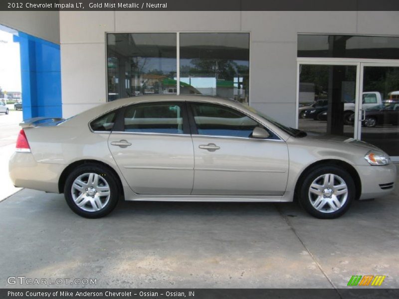 Gold Mist Metallic / Neutral 2012 Chevrolet Impala LT