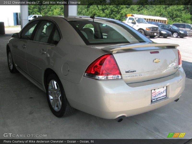 Gold Mist Metallic / Neutral 2012 Chevrolet Impala LT