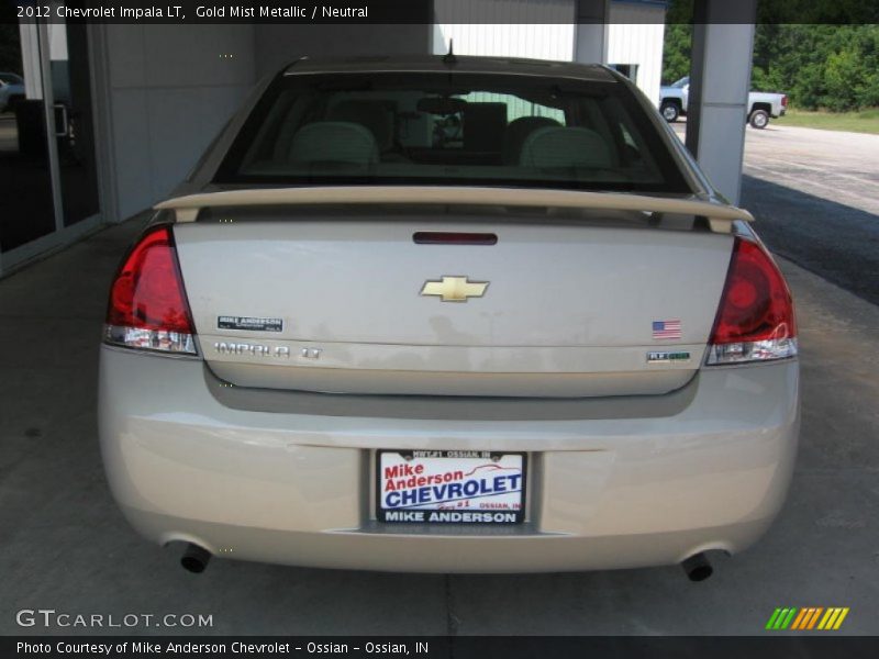 Gold Mist Metallic / Neutral 2012 Chevrolet Impala LT