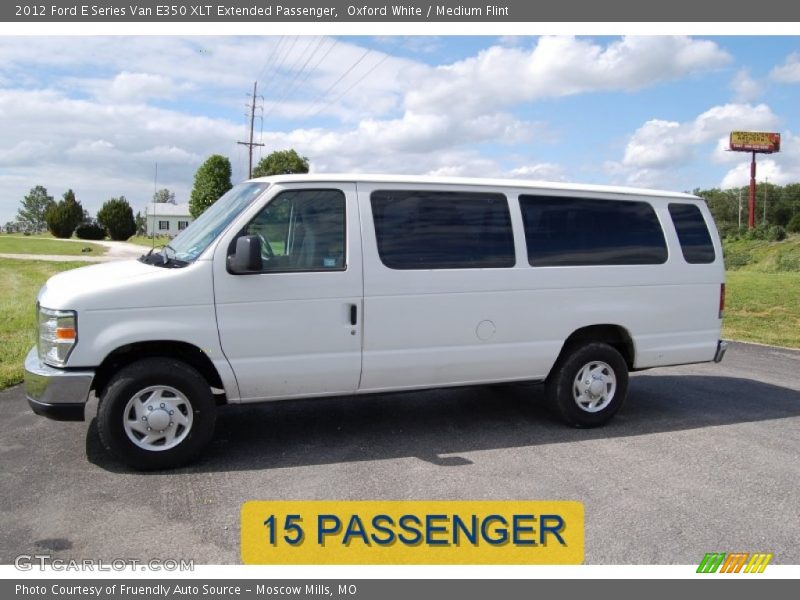 Oxford White / Medium Flint 2012 Ford E Series Van E350 XLT Extended Passenger