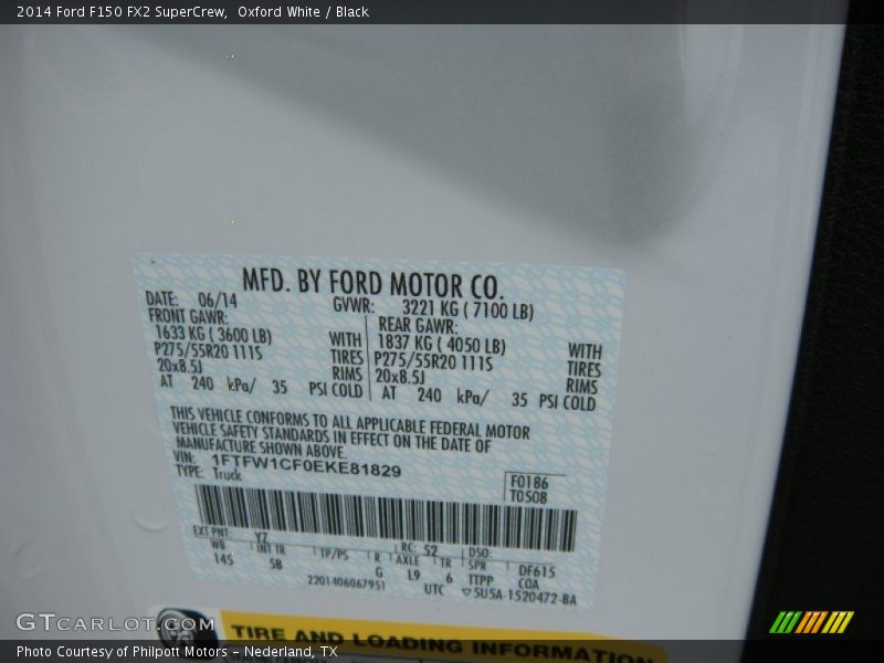 Oxford White / Black 2014 Ford F150 FX2 SuperCrew