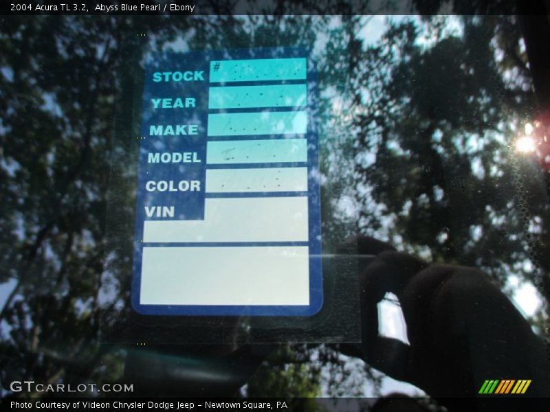 Abyss Blue Pearl / Ebony 2004 Acura TL 3.2