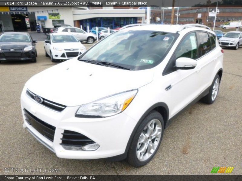 White Platinum / Charcoal Black 2014 Ford Escape Titanium 2.0L EcoBoost 4WD