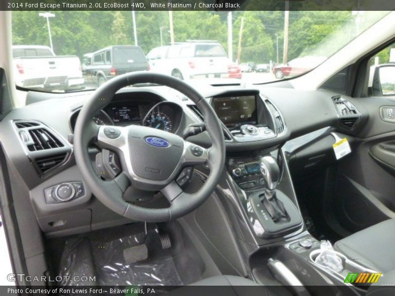 White Platinum / Charcoal Black 2014 Ford Escape Titanium 2.0L EcoBoost 4WD
