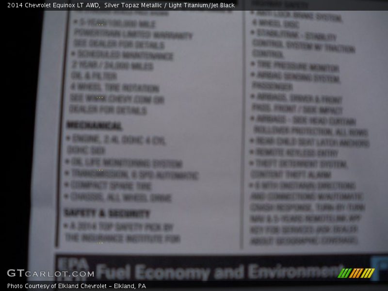 Silver Topaz Metallic / Light Titanium/Jet Black 2014 Chevrolet Equinox LT AWD