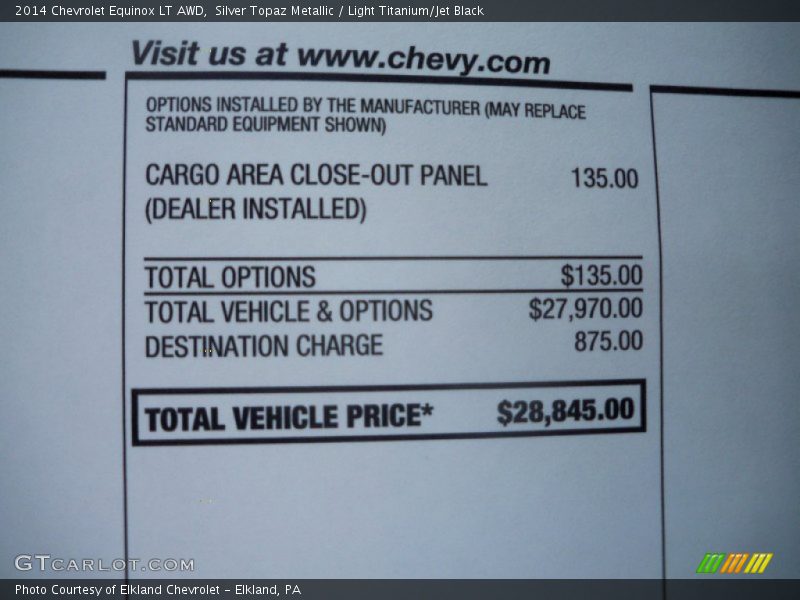 Silver Topaz Metallic / Light Titanium/Jet Black 2014 Chevrolet Equinox LT AWD