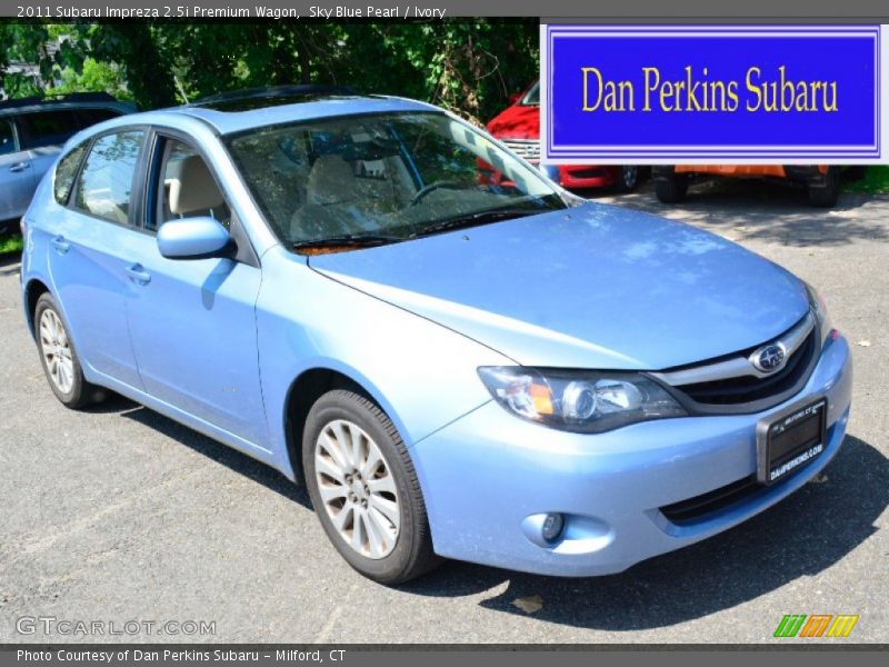 Sky Blue Pearl / Ivory 2011 Subaru Impreza 2.5i Premium Wagon