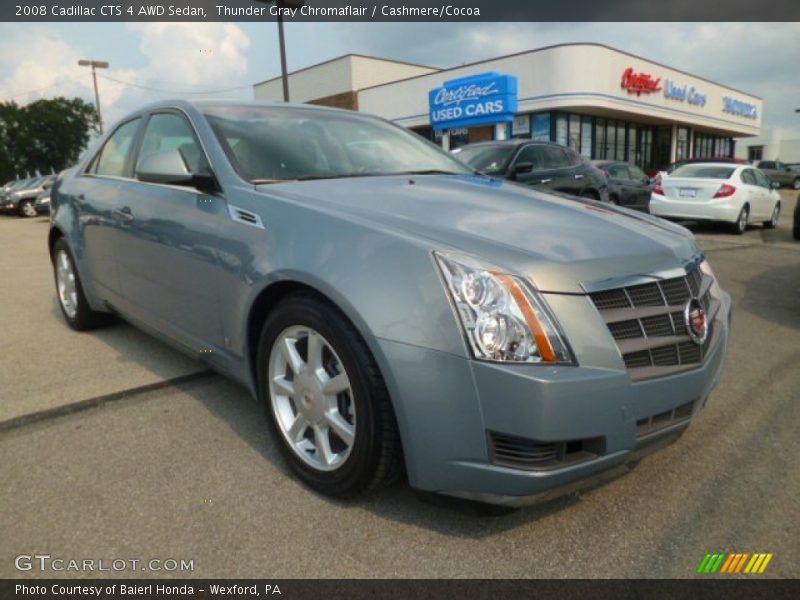 Thunder Gray Chromaflair / Cashmere/Cocoa 2008 Cadillac CTS 4 AWD Sedan