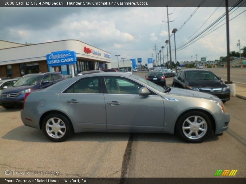 Thunder Gray Chromaflair / Cashmere/Cocoa 2008 Cadillac CTS 4 AWD Sedan