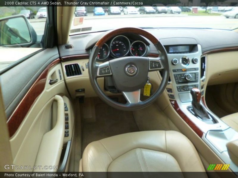 Thunder Gray Chromaflair / Cashmere/Cocoa 2008 Cadillac CTS 4 AWD Sedan