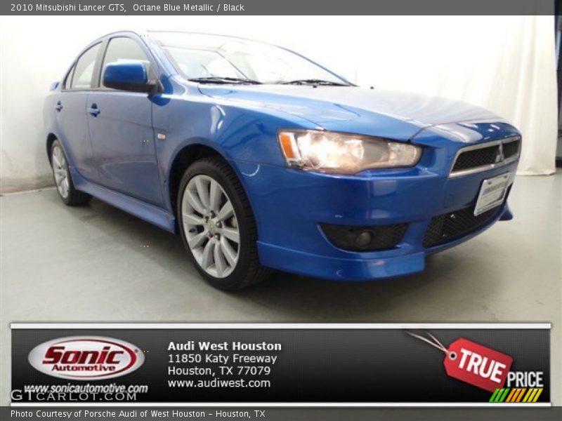 Octane Blue Metallic / Black 2010 Mitsubishi Lancer GTS