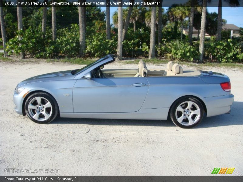 Blue Water Metallic / Cream Beige Dakota Leather 2009 BMW 3 Series 328i Convertible
