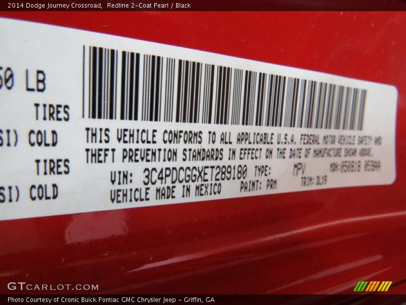 Redline 2-Coat Pearl / Black 2014 Dodge Journey Crossroad