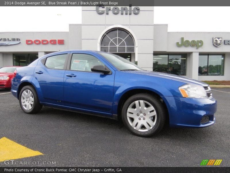 Blue Streak Pearl / Black/Light Frost Beige 2014 Dodge Avenger SE