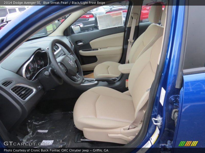 Blue Streak Pearl / Black/Light Frost Beige 2014 Dodge Avenger SE